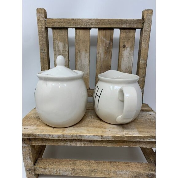 Rae Dunn JOY WISH Creamer Sugar Bowl Set Christmas Artisan Collection Magenta - Picture 4 of 8